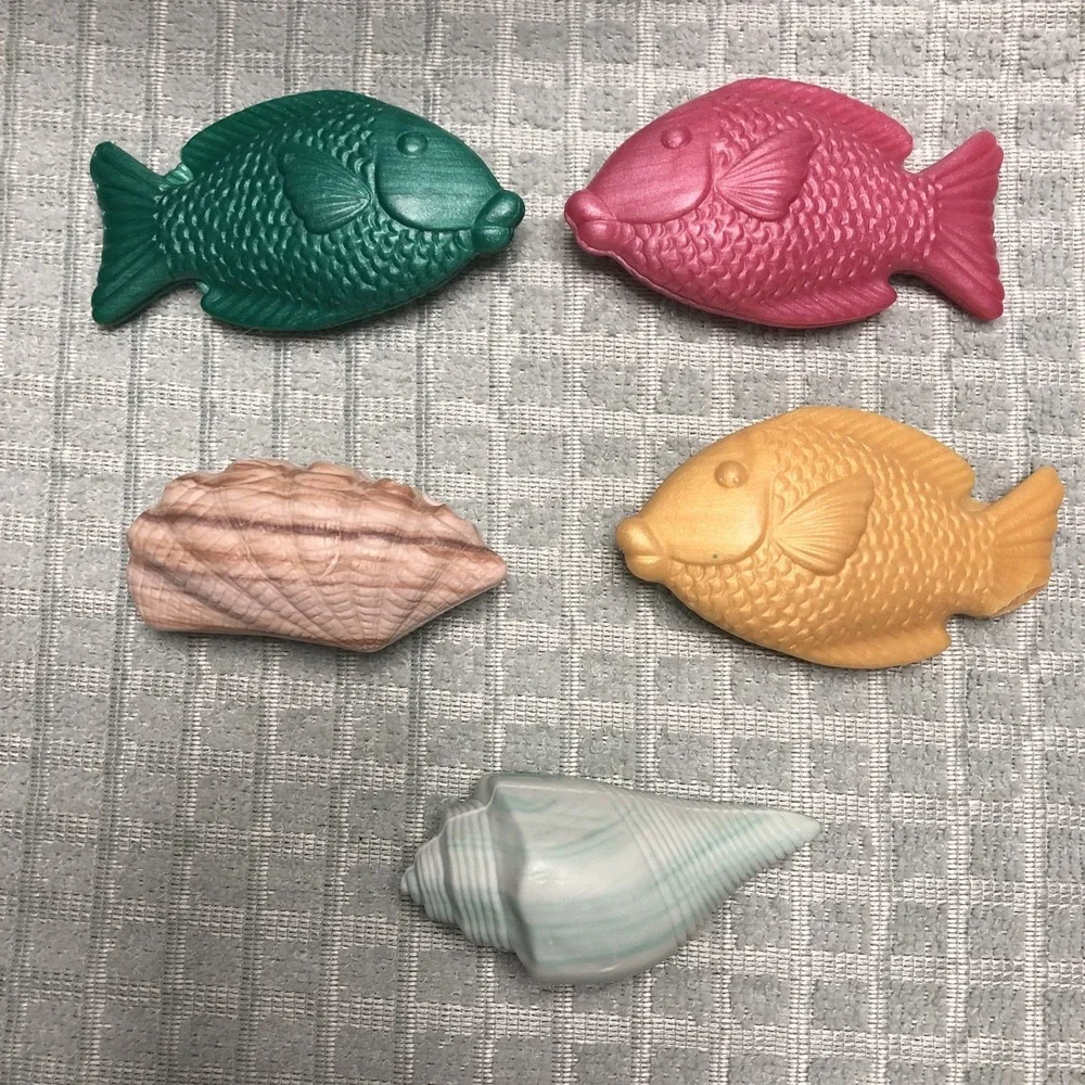 Vintage Handcrafted Fish and Shell Shapes - Set of 5